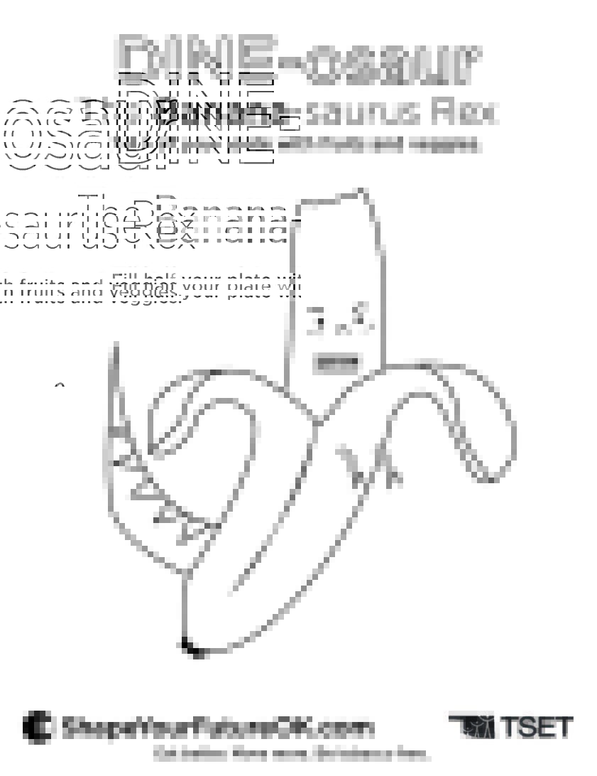 Banana-saurus rex coloring page download