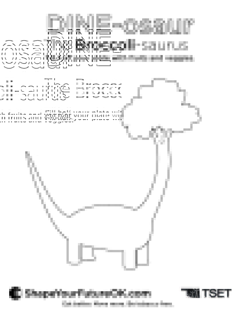 Broccoli-saurus Coloring Page Download