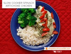 slow cooker spinach artichoke chicken