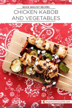 chicken kabob and vegetables