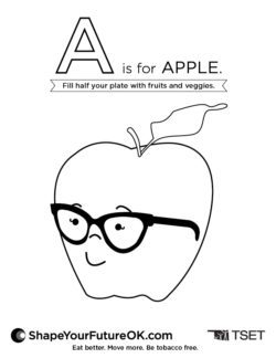 A is for Apple Coloring Page Download