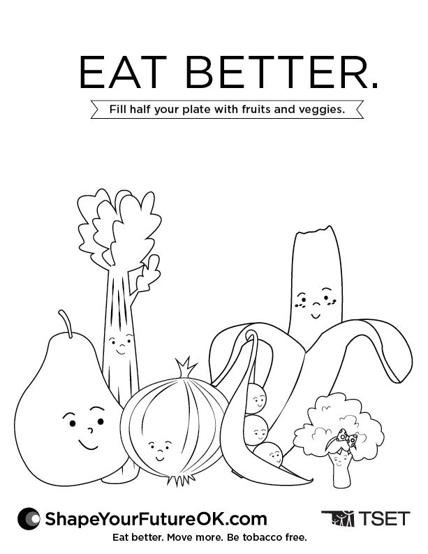 Eat Better Coloring Page Download