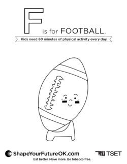 F is for Football Coloring Page Download
