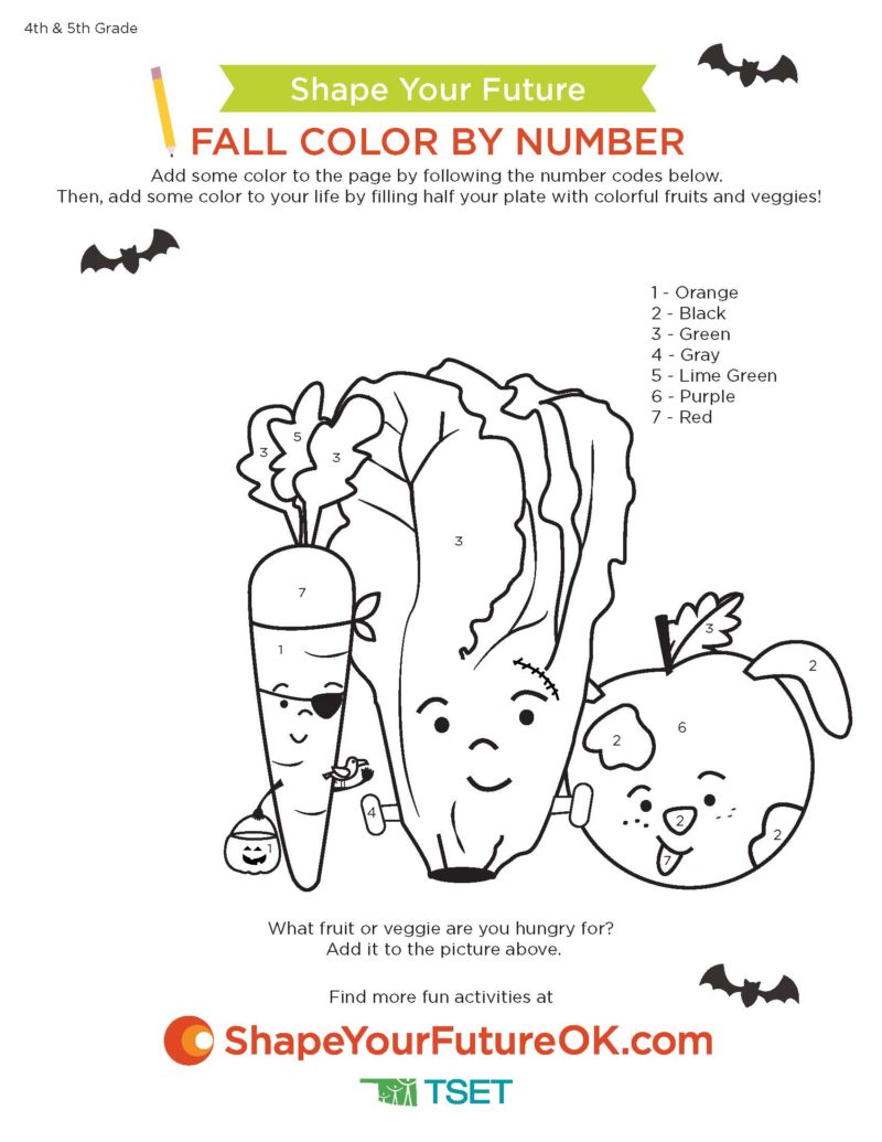 fall color by number 4th and 5th grade download