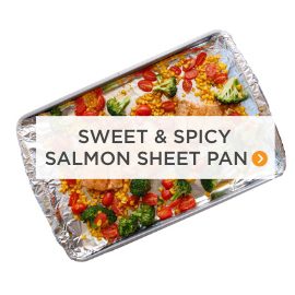 Sweet & Spicy salmon sheet pan button