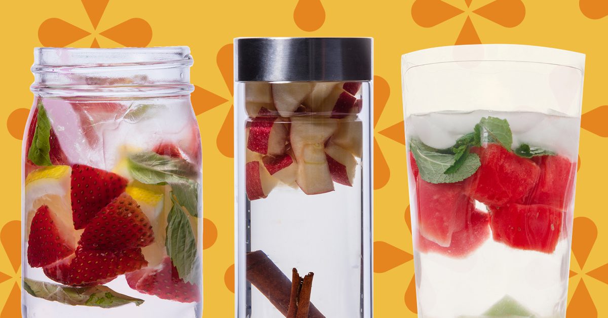 three glasses of infused water