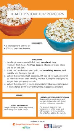 Healthy Stovetop Popcorn recipe