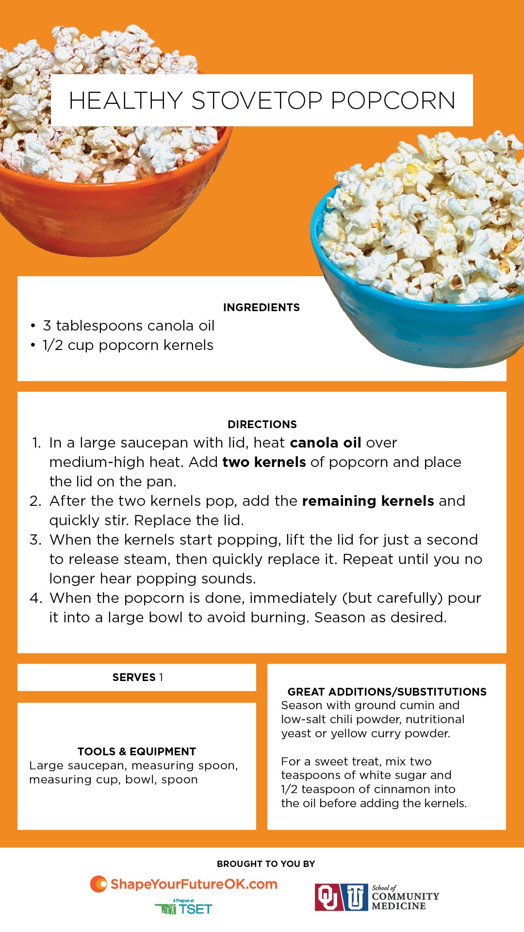 Simple Stovetop Popped Popcorn - Hälsa Nutrition
