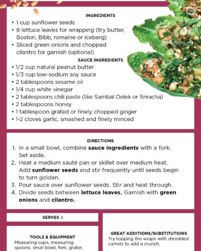 Sunflower Firecracker Lettuce Wraps recipe