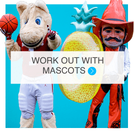 work out with mascots button