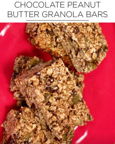 Chocolate peanut butter granola bars