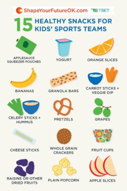15 Healthy Snacks for Kids Sports Teams Flyer Download