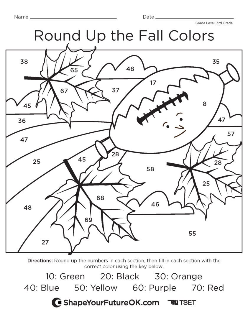 Round up the fall colors classroom worksheet