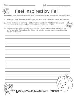 Feel inspired by fall classroom worksheet