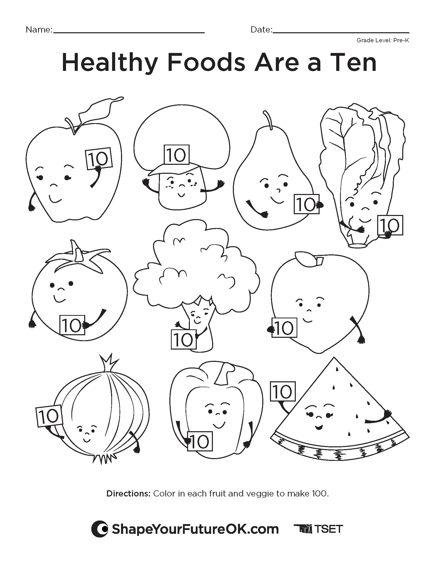 healthy foods are a ten