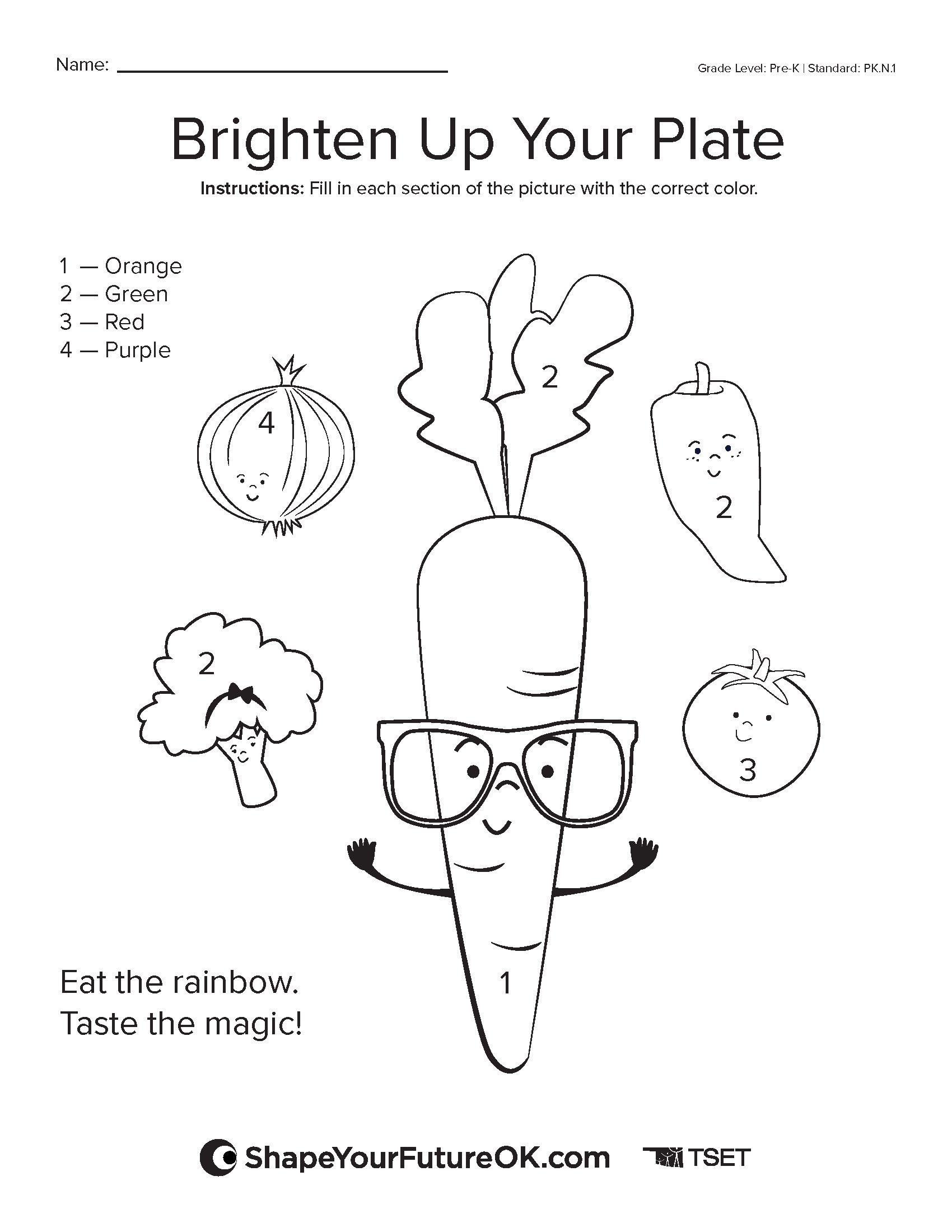 brighten up your plate coloring worksheet