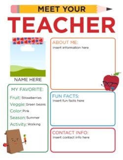 Meet your teacher worksheet