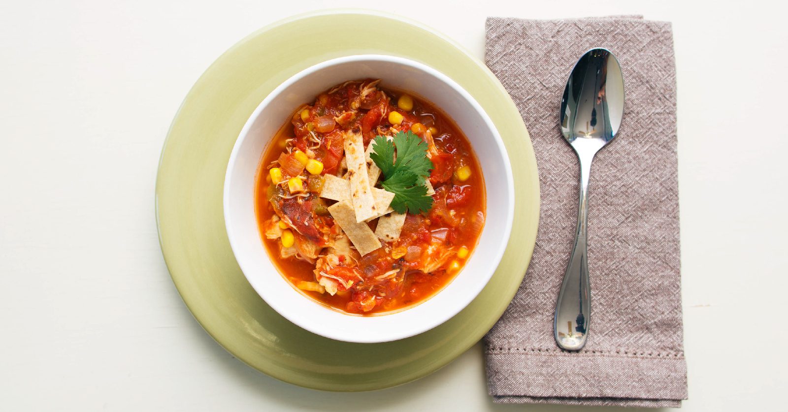 Our last dish on the list is a slow cooker version of a Tex-Mex favorite, Chicken Tortilla Soup!
