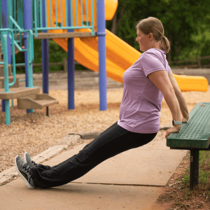 park workout: bench dip