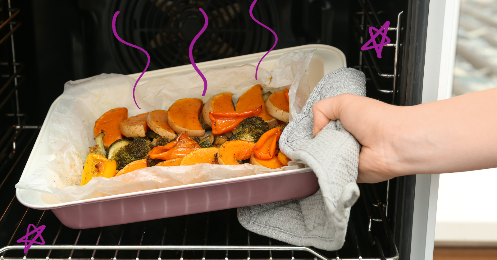 Squash coming out of oven