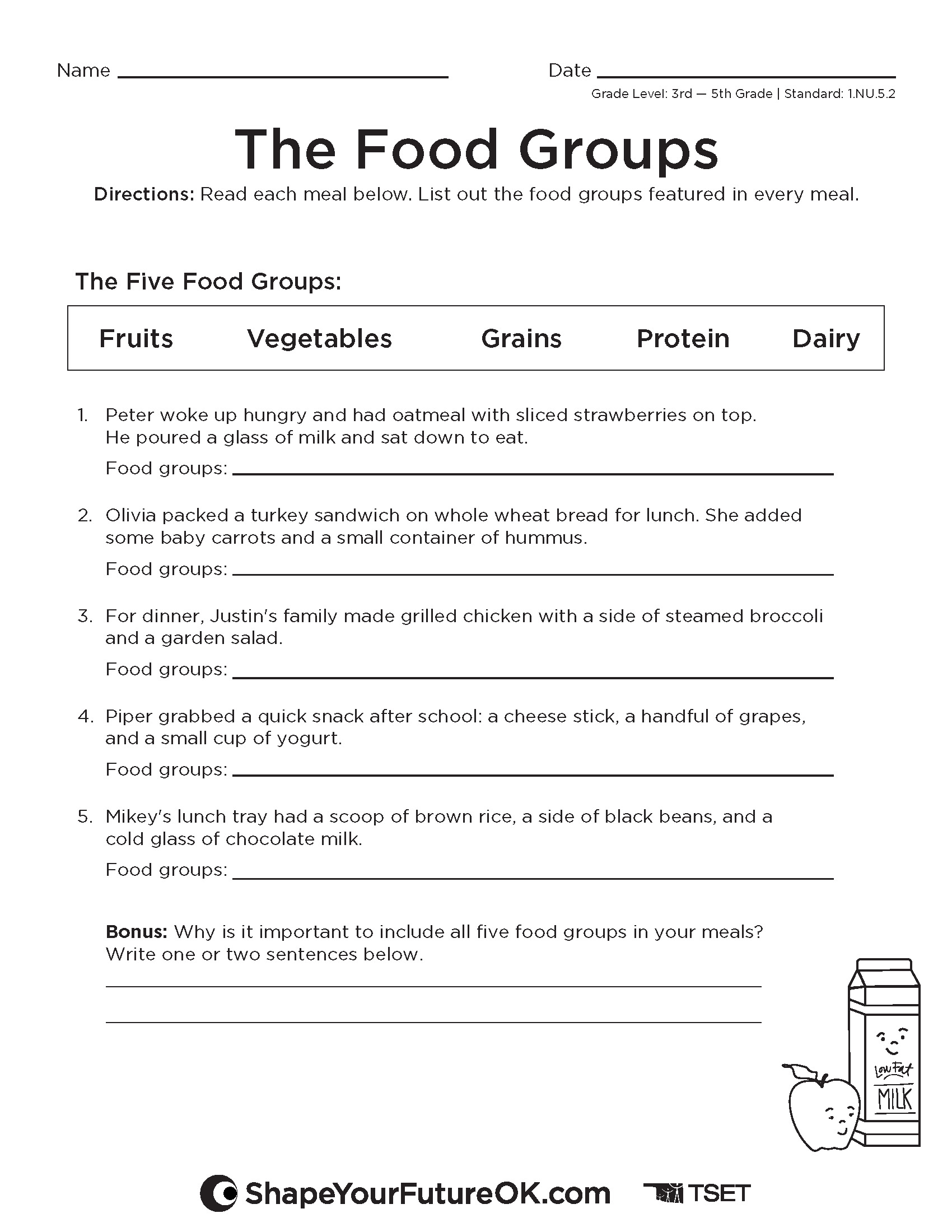 The Food Groups | 3rd-5th Grade