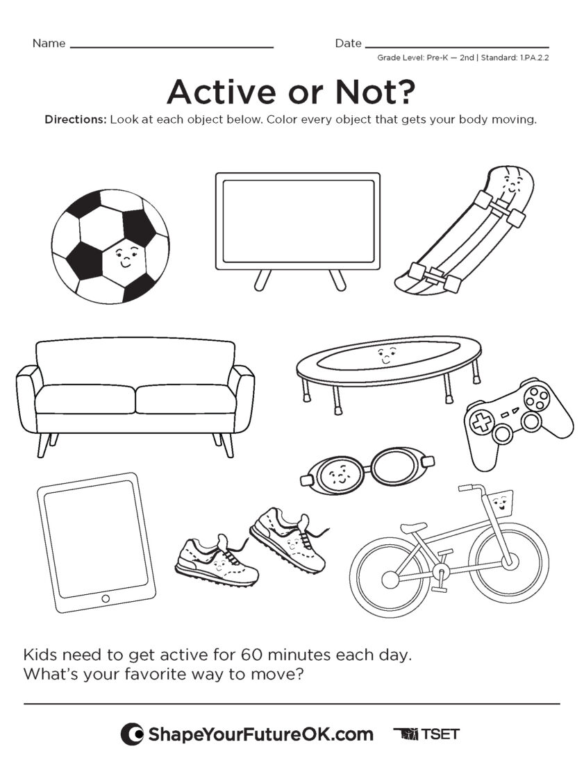 Active or Not? | Pre-K-2nd Grade