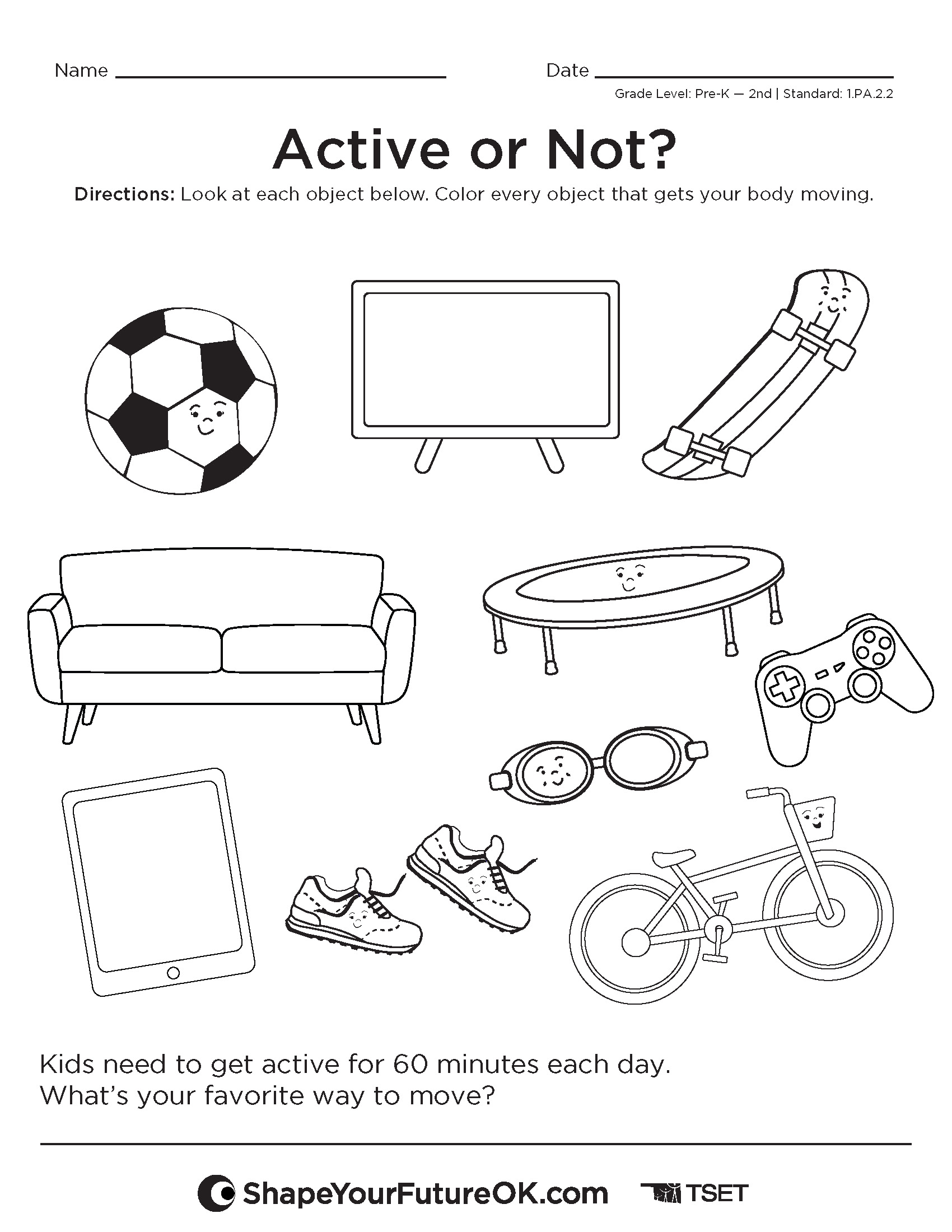 Active or Not? | Pre-K-2nd Grade
